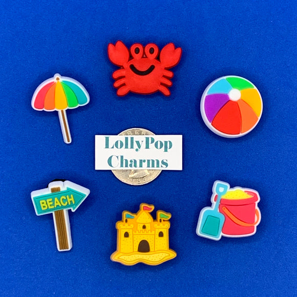 Beach Sand Castle Theme Charm Set