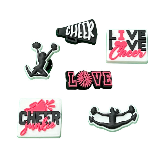 Pink Cheer Shoe Charm Set