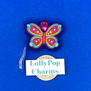 Jeweled Butterfly charm with tag