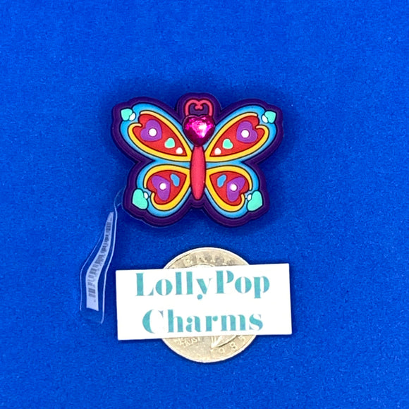 Jeweled Butterfly charm with tag