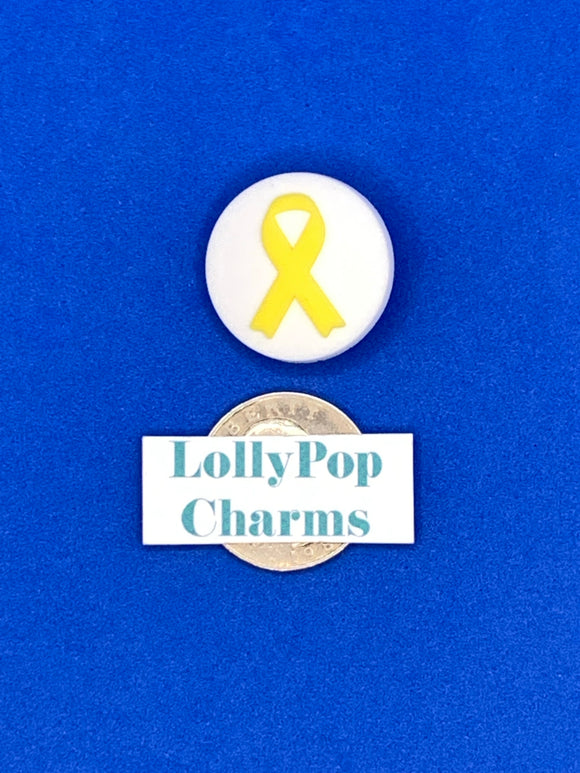 Yellow Awareness Ribbon Charm